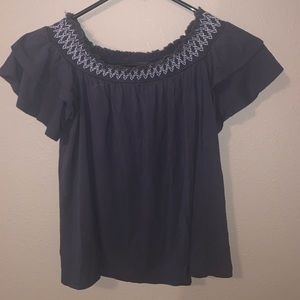 off the shoulder short sleeve shirt !